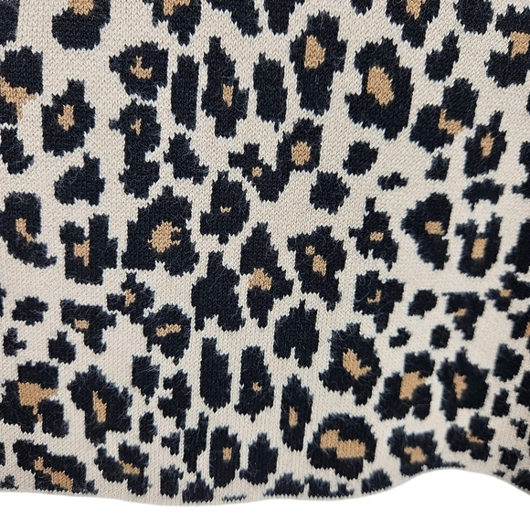 Thalia Sodi Straight Pencil Skirt Leopard Pull On Stretch Waist Knit Medium - Picture 3 of 6